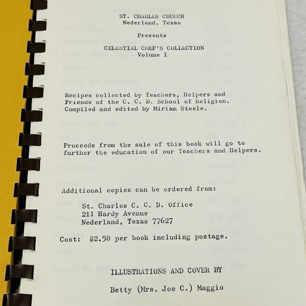 Celestial Chef Recipe Cookbook Volume 1 St Charles Texas Cook Food Vintage Menu - Picture 3 of 10
